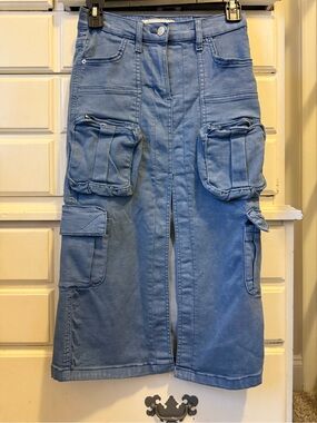 LoveGEN Steel Blue High-Waist Denim Skirt